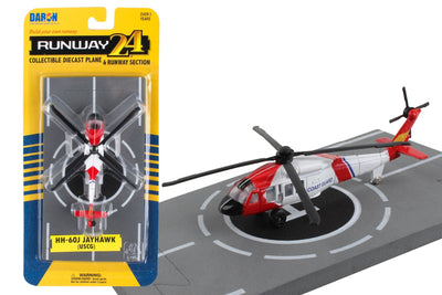 Daron Runway24 USCG Sikorsky HH-60J Jayhawk Helicopter w/ Helipad RW075