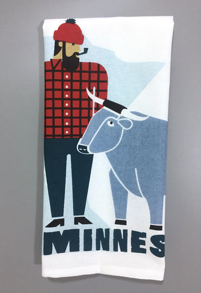 Paul Bunyan & Babe MN Tea Towel