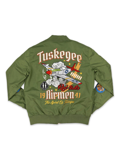 Tuskegee Bomber Jacket, Olive Green