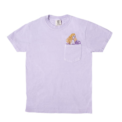 Taylor Swift Embroidered Pocket T-Shirt - Purple