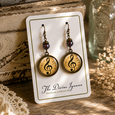 Treble Clef Harmony Dangle Earrings