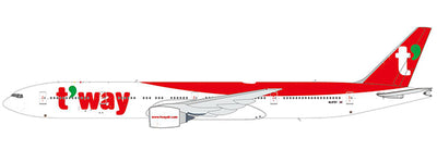 JC Wings 1:400 T'way Boeing 777-300ER HL8707 (flaps down) XX40681A PRE-ORDER