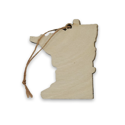 Minnesota State Shaped State of Hockey 3 Layer Wood Ornament