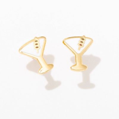 Martini Enamel Stud Earrings