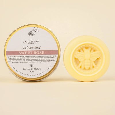 Rose Lavender Vanilla Tallow Lotion Bar | Solid Lotion Bar