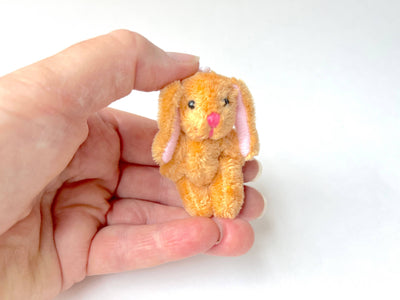 Small Plush Bunny Rabbit Keychain Backpack Zipper (ginger)
