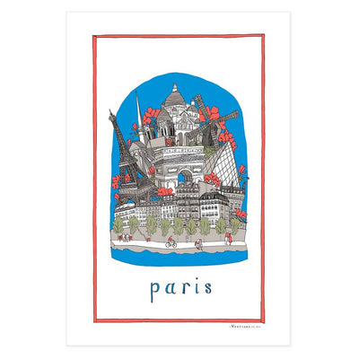 Paris City Collage Tea Towel