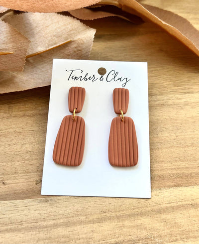 Striped Dangles - Rust