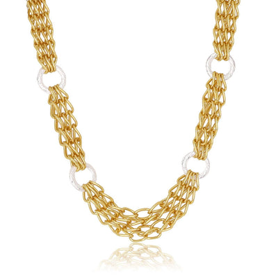 Two Tones Multi Chains Necklace - Discount