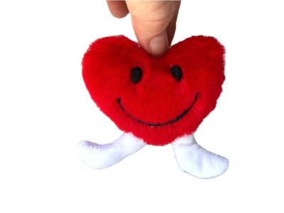 Mini Plush Red Heart Hug Smiley Face