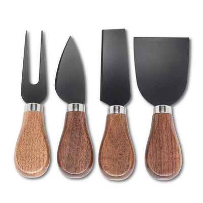 Set of 4 Wood Handle Cheese Knives