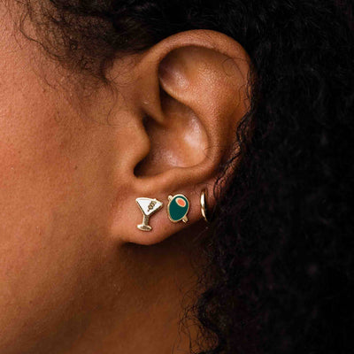 Martini Enamel Stud Earrings