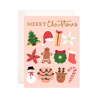 Christmas Icons Greeting Card - Cute Christmas Card