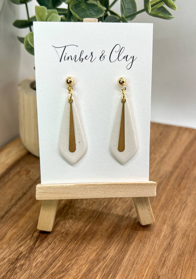 Teardrop Polymer Clay Dangles, Lightweight and Handmade