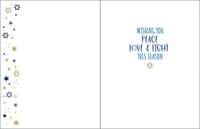 Gold Menorah Happy Hanukkah Card