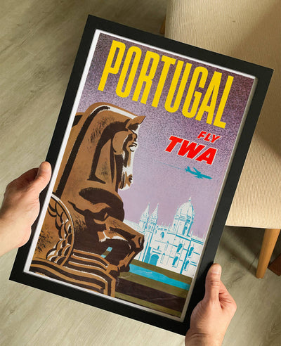 Portugal TWA Airlines 1960s Poster