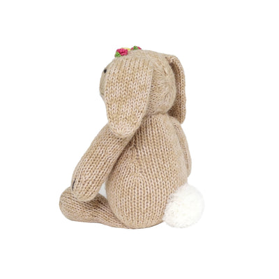 Handmade Knit Bunny with Flowers - Fair Trade Plush Toy