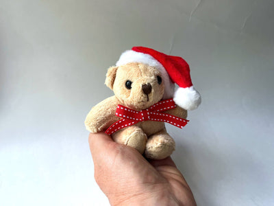 Small Stuffed Christmas Bear Santa Plush