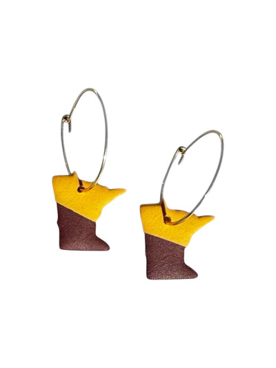 Minnesota Maroon Gold Earrings – State Jewelry Gift