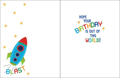 Birthday Greeting Card - Birthday Blast Off