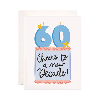 Sixty Cake Greeting Card - New Decade Birthday Card