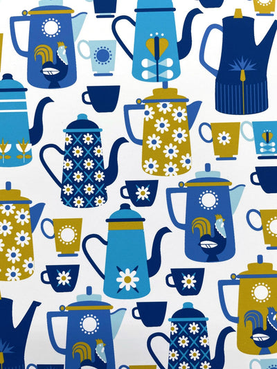 Coffee Pots and Cups Art Print