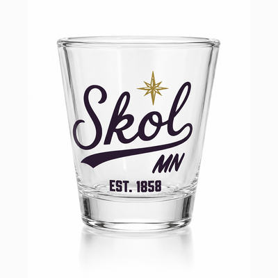 Minnesota SKOL Script  1.5 oz Shot Glass
