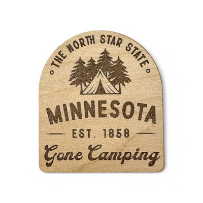 Minnesota Wood Magnet - Gone Camping