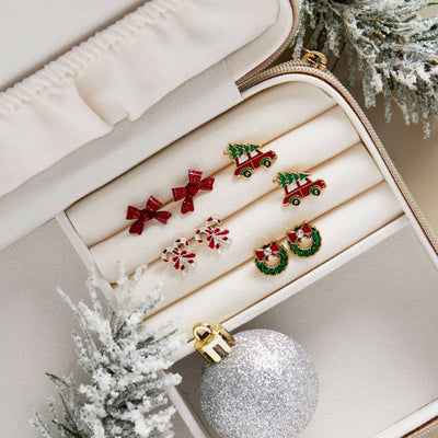 Tree Farm Truck Studs - Gold-Christmas