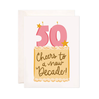 Fifty Cake Greeting Card - New Decade Birthday Card