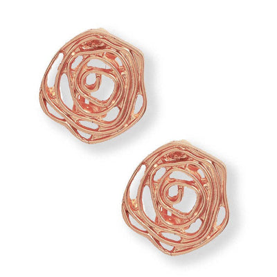 Elegant and discreet rose cut out stud earrings