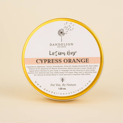 Cypress Orange Tallow Lotion Bar | Solid Lotion Bar