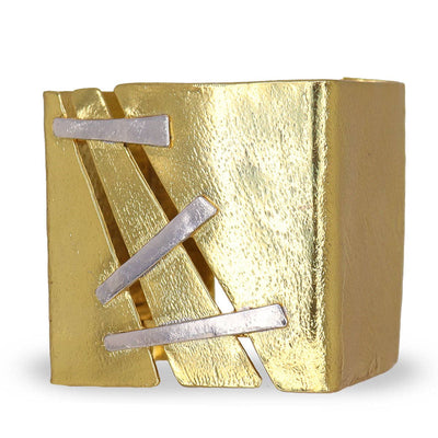 Mixed metal geo cuff bracelet - black friday