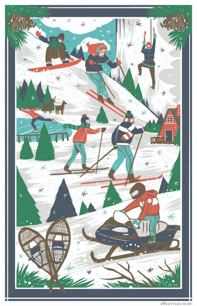 Winter Scenes Tea Towel