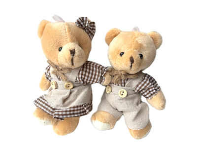 Small Plush Teddy Bear Bag Charm Pocket Friend (set of 2)