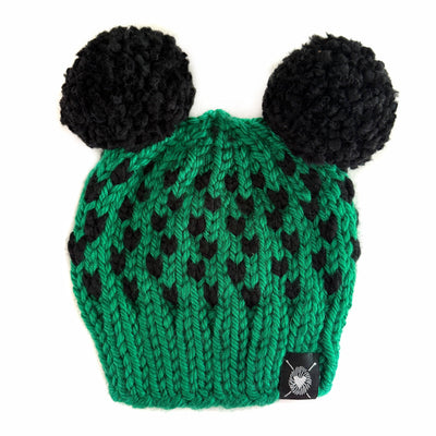 Double Pom-Pom Beanie in Being Green
