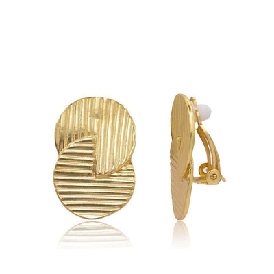 Retro Circle Clip-On Earrings - Timeless Style