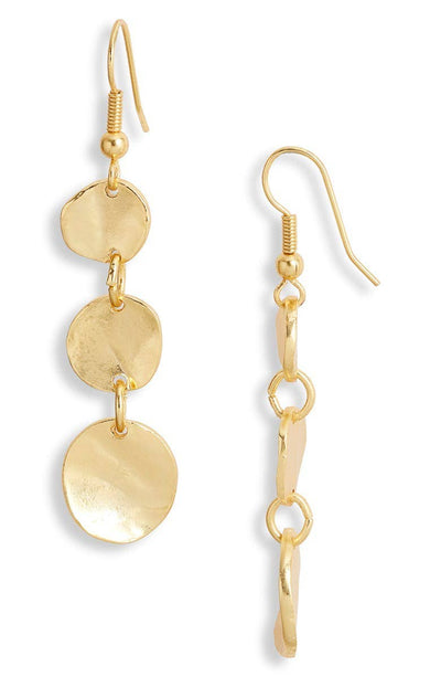 Gold Mini Coin Dangle Earrings