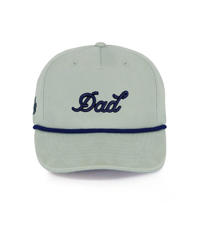 Dad 3D Puff Rope Hat - Gray Navy 5-Panel