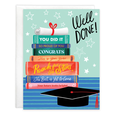 Graduation Greeting Card - Happy Grad Books
