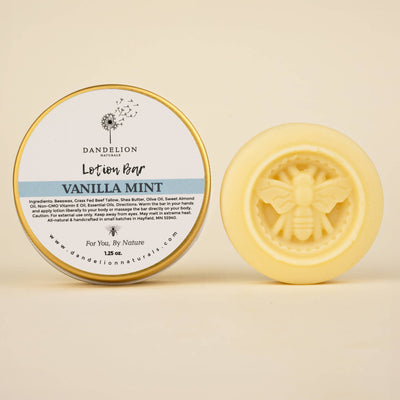 Vanilla Mint Tallow Lotion Bar | Christmas Stocking Stuffer