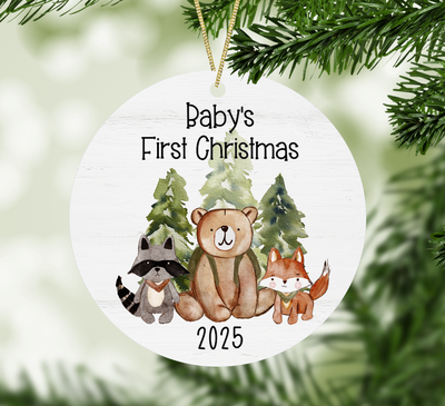 Baby’s First Christmas 2025 Ornament – Animals and Mountains