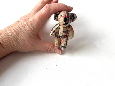 Small Stuffed Tartan Bear Stocking Stuffer Pocket Pal 