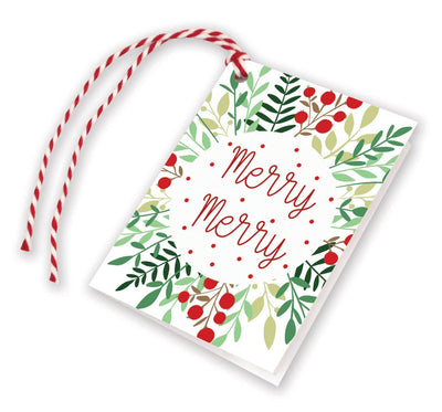 Holiday Gift Tags - Merry Merry Wreath