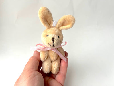 Small Plush Bunny Rabbit  (Pink bow) 