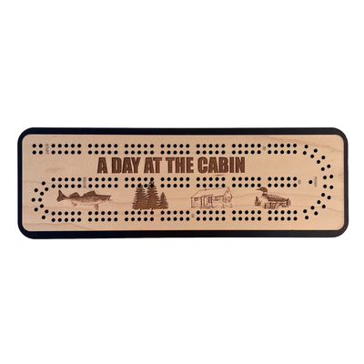 A Day at the Cabin Travel 2 Track Cribbage Board