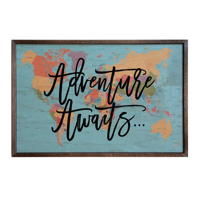 12x18 Adventure Awaits Wood Wall Sign - GW024