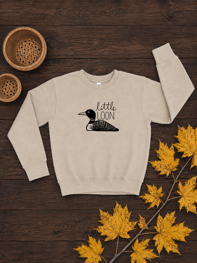 Little Loon Toddler Sweatshirt, Screen Printed by Hand