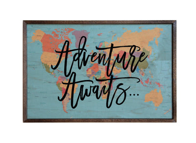 12x18 Adventure Awaits Wood Wall Sign - GW024
