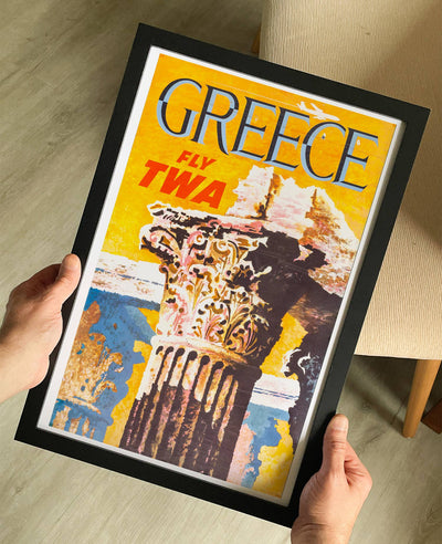 Fly TWA Jets (Greece) 1960s Poster